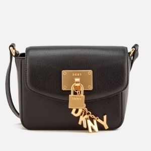 DKNY Elissa Flap Small Crossbody (Black/Gold)